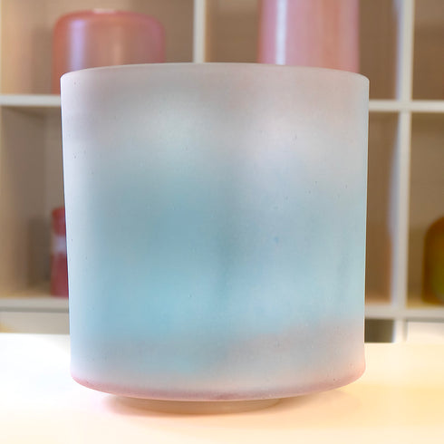8" C+5 Pink Himalayan Salt, Aqua Aura Gold Binaural